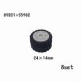 thumbnail image 1 of MOC Technical Tire Wheel Cross Hole Set Motorcycle Tyre & Rim Car Truck Wheels Hub Bricks Construction Building Blocks 89201-55982-8set, 1 of 6