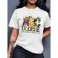 thumbnail image 1 of Camiseta De Manga Corta Para Mujer, Camisetas De Verano Para Pescar, Acampar, Uso DiarioCasual Stylish Short-Sleeve T-Shirt for Black Women with a Minimalist Letter Crown, Eye Mask, And Print.Father, 1 of 5