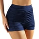 thumbnail image 2 of Prolriy - Bañador corto para mujer, talla grande, cintura alta, tipo slip de playa, fruncido, corte alto, cobertura total, para yoga y deportes, color azul oscuro, talla S, 2 of 6