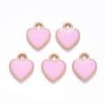 thumbnail image 2 of Alloy Enamel Charms Heart Light Gold Pink Hole: 2mm 12x10x2mm, 2 of 2