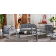 thumbnail image 2 of SAFAVIEH Holyoke Outdoor Patio 4 Piece Conversation Set, Grey, 2 of 12