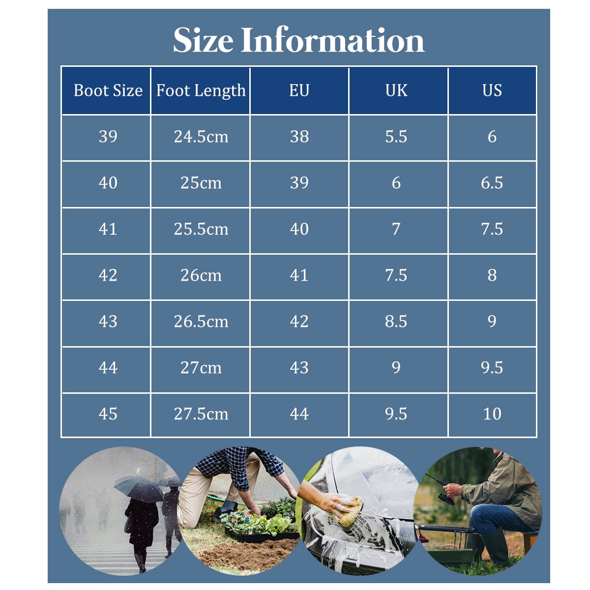 AUXDIQ Rain Shoes Men Mid-calf Boots Waterproof Rain Boots Outdoor Garden Shoes