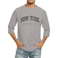 thumbnail image 1 of T-shirts pour Hommes Manches 3/4 Col Rond Confortable Dégradé Ajusté Gris m, 1 of 4