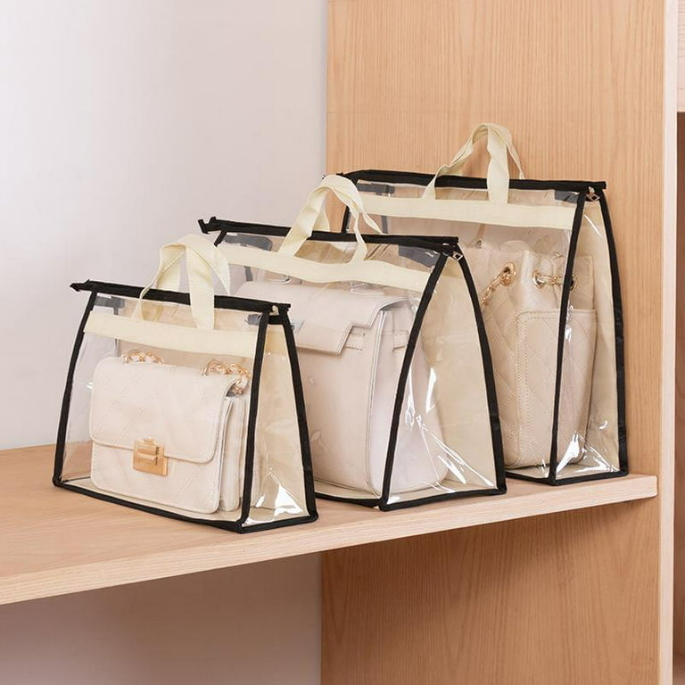 Anti-Dust Handbag Cover ,Visible Clear Handbags Dust-proof Storage Bag with Zipper and Handles for Home Closet Shelves Door,XL