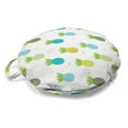 thumbnail image 1 of Pineapple Round Floor Cushion with Handle, Funny Summer Themed Pattern of Cartoon Tropical Fruit and Polka Dots, Pillow for Living Room & Dorms, 18" Round, Lime Green Multicolor, by Ambesonne, 1 of 4