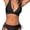 Black, variant on Bikini Set for Women Two Piece Swimsuit V Neck Triangle Top Wide Straps Cross Back Lace up Mid Rise