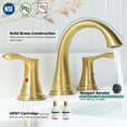 thumbnail image 5 of PARLOS Widespread 2 Handles Bathroom Faucet with Metal Pop Up Sink Drain and cUPC Faucet Supply Lines,Brushed Gold, 5 of 9