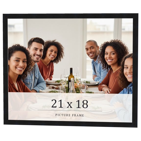 21x18 Frame Black Real Wood Picture Frame Width 0.75 inches | Interior Frame Depth 0.5 inches |