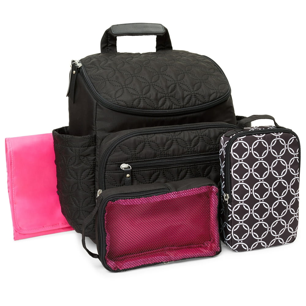 Child of Mine by Carter's Diaper Bag Backpack with Changing Pad, Black