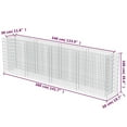 thumbnail image 4 of vidaXL Gabion Lit Surélevé Acier Galvanisé 360x50x100 cm, 4 of 5