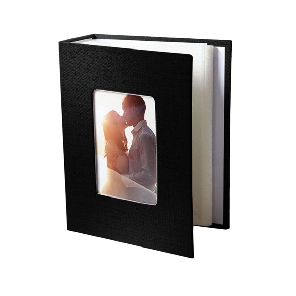 EIGTHTAIL Slip-in Photo Album Linen Cover 50 Pages 100 Pockets 4x6-Inch Wedding Travel Baby Shower Kids Family Anniversary Picture Collection Book