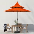 thumbnail image 2 of Ultrashades 9ft Patio Umbrella with Crank 3-Tier Pagoda Outdoor Market Umbrella with 8 Ribs, Orange, 2 of 6