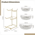 thumbnail image 4 of 3-Tier Fruit Bowl with Stand, Ceramic Fruit Tray with Metal Rack, Snack Bowl for Countertop, Porcelain Dessert Serving Platter for Cakes, Nuts, 4 of 6
