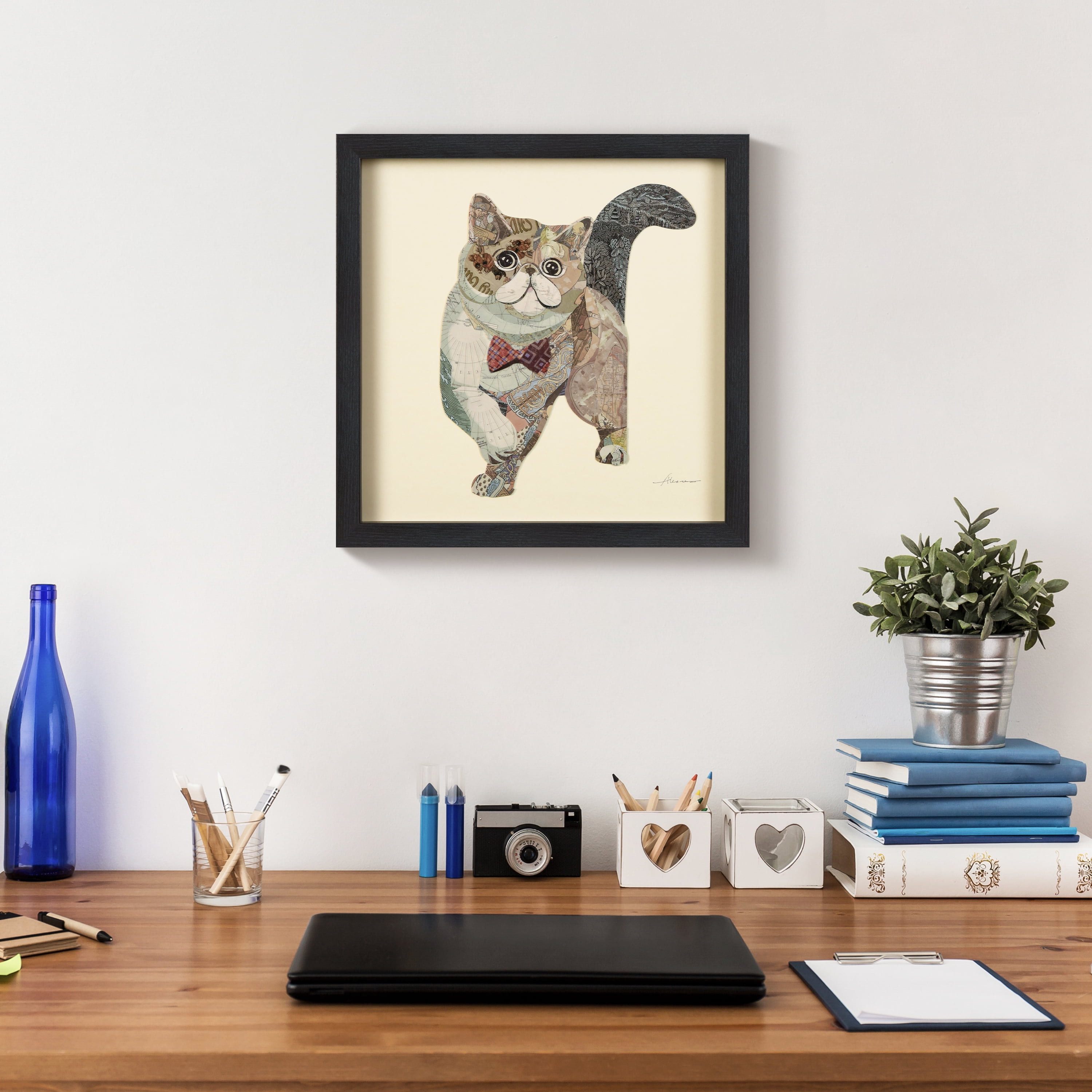 Empire Art Direct Garfield Dimensional Collage Framed Graphic Art Under Glass Wall Art, 17" x 17" x 1.4", Ready to Hang