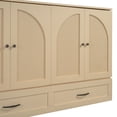 thumbnail image 5 of Queen Murphy Bed with Charging Station & 2 Drawers, Mobile Murphy Chest Bed with Black Handles, Cabinet Bed for Home Office or Small Room, Space-Saving Murphy Bed, White, 5 of 9