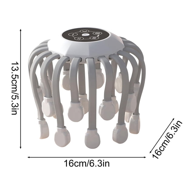 Motorized Scalp Massager With 20 Flexible Massage Nodes, 5 Vibration Modes, 360-Degree Rotation, LCD Screen, and 15-Minute Auto Shut-Off Timer