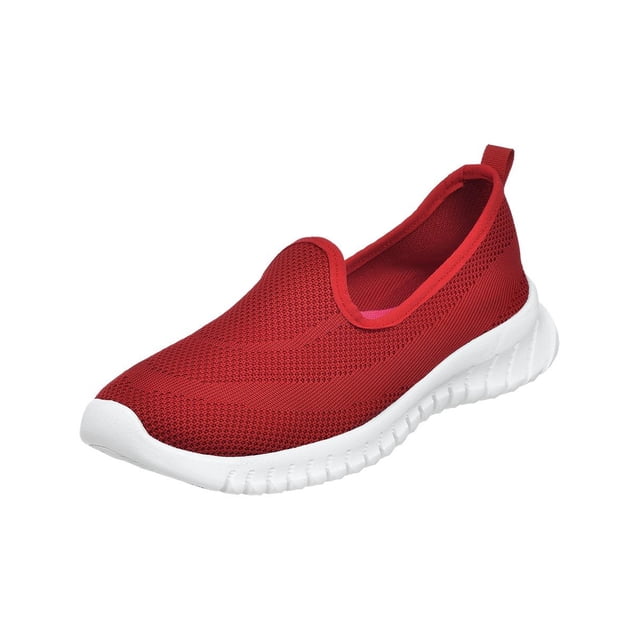Tenis Mujer Slip On Cómodos Casuales Textil Rojo Suaves rojo 24 Incógnita 088D2G
