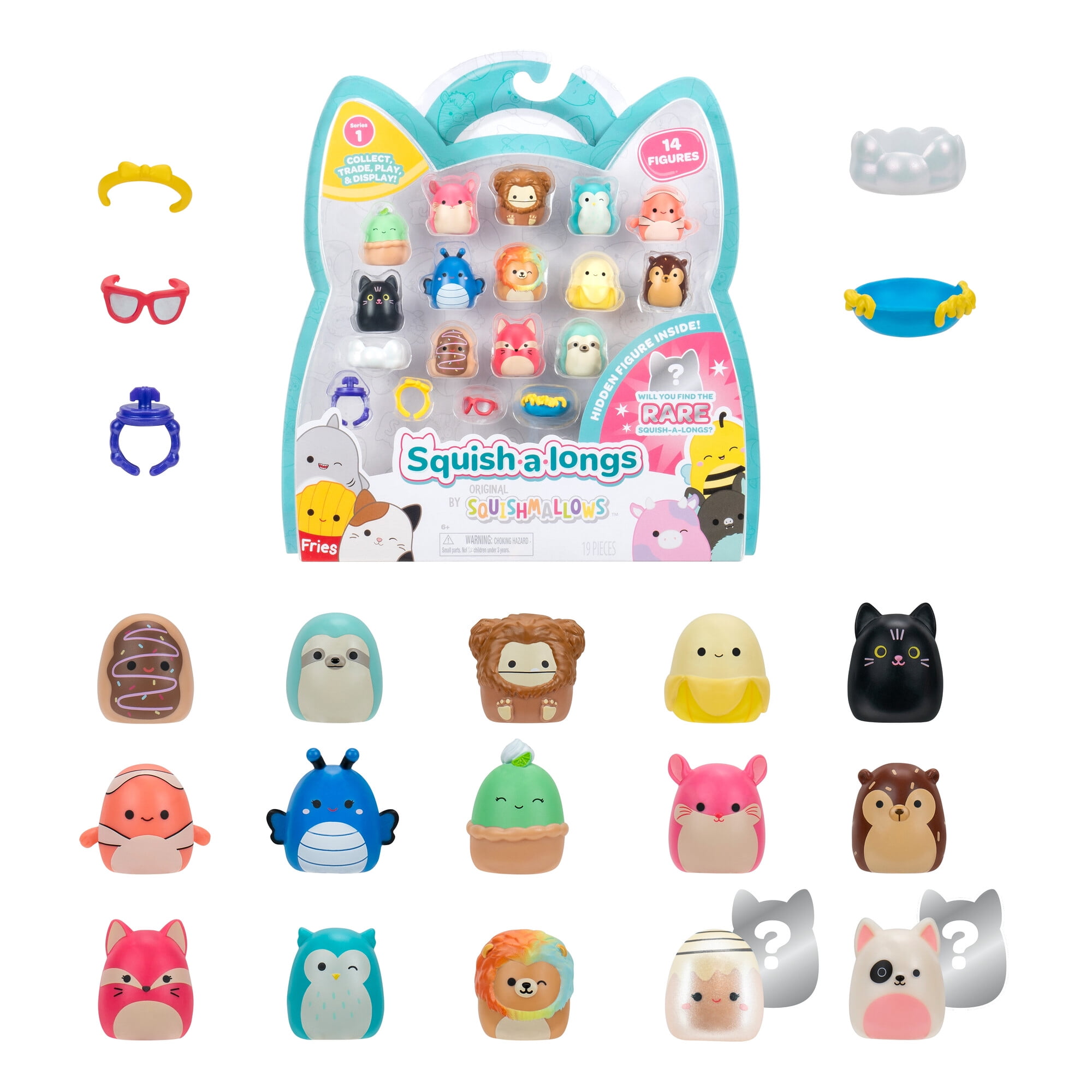 Squish-a-longs by Original Squishmallows 14 Pack - (14) 1 inch Mini-Squish with Accessories