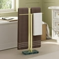thumbnail image 1 of Standing Towel Rack Towel Rack Stand with Marble Base for Bathroom Floor SUS Stainless Steel Brushed Finish BTH, 1 of 9