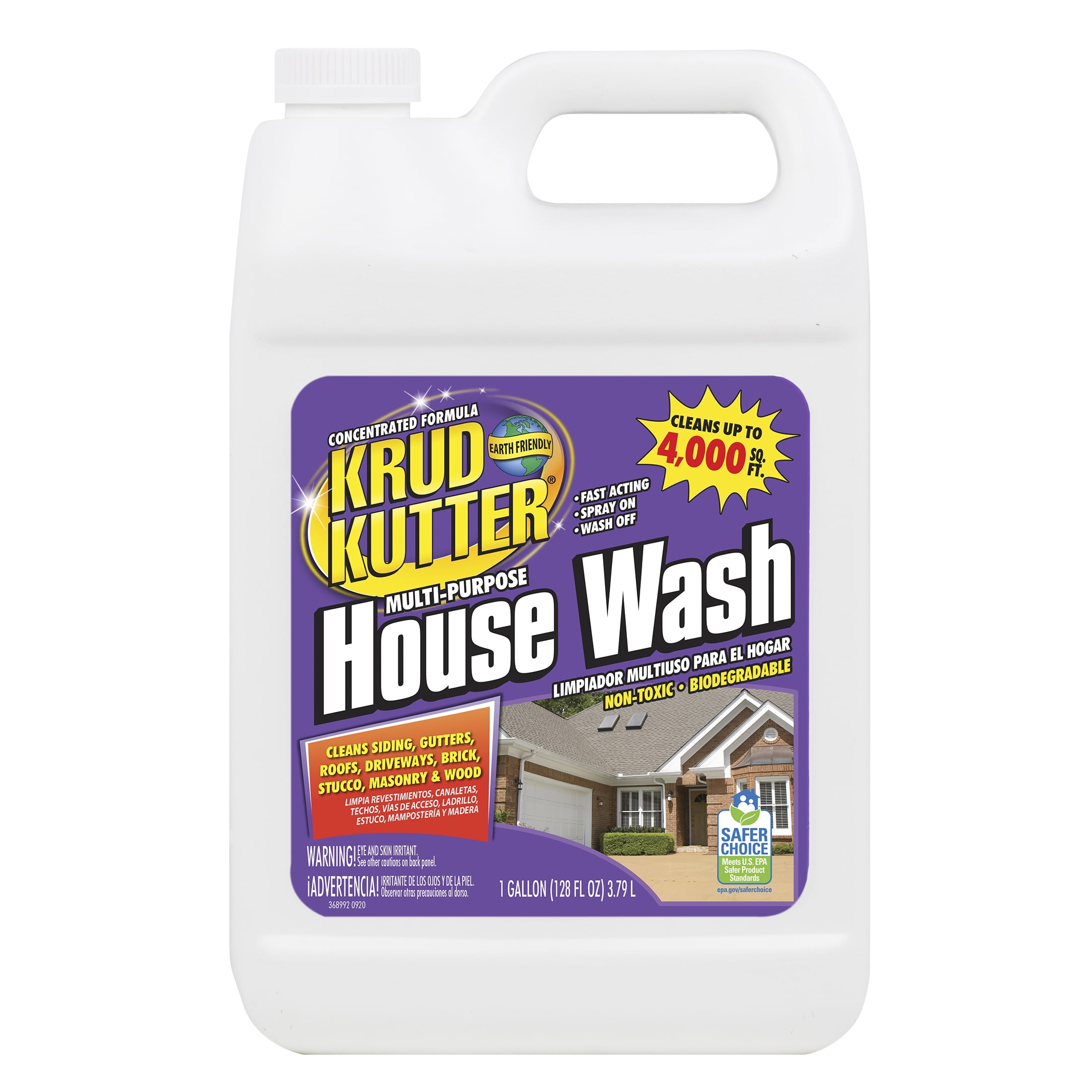 Krud Kutter Multi-Purpose House Wash Cleaner Liquid Concentrate-HW012, 1 Gallon