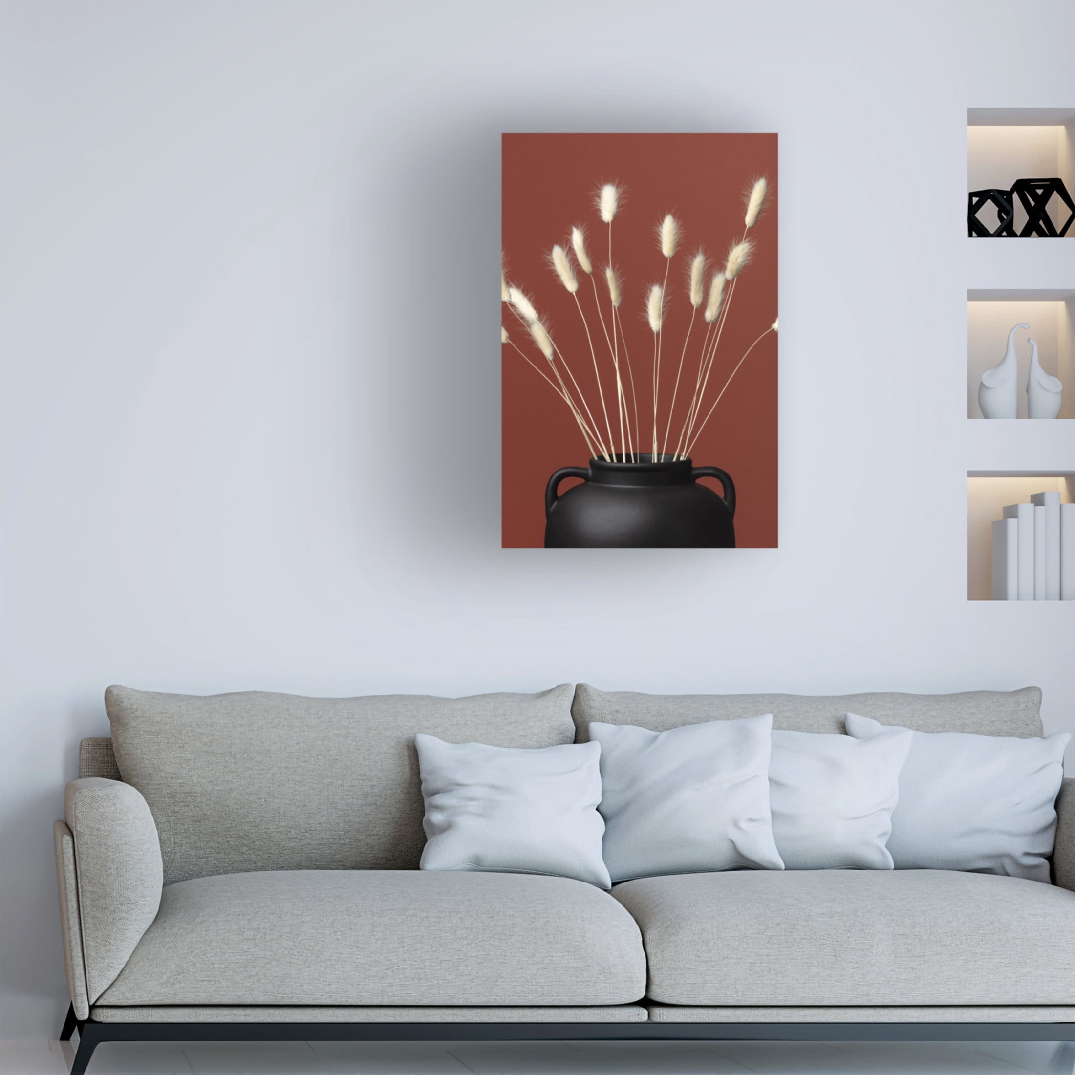 Trademark Fine Art Pictufy Studio Bunny Grass Vase Canvas Wall Art