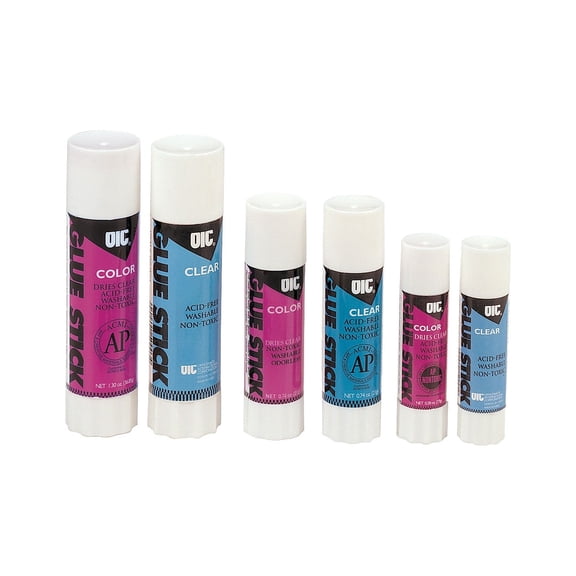 Officemate OIC Large Colored Glue Stick Purple Paste 1.30 oz. 385417
