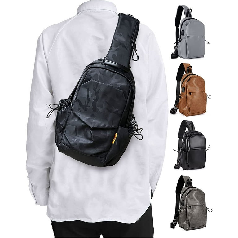 SYCNB Sling Crossbody Backpack Shoulder Bag for Men Women, Lightweight One Strap Chest Backpack Sling Bag Backpack for Hiking Walking Biking Travel