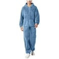 thumbnail image 1 of Combinaison pour Homme Décontractée à Manches Longues avec Fermeture Éclair, Pyjama à Capuche Confortable, Tenue de Nuit pour Chaleur et Style Hivernaux, 1 of 5
