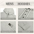 thumbnail image 6 of GENTS BLISS Henley Men Hoodies Sweatshirts Lightweight Sweatshirts for Men Drawstring Men Hoodies with Kangaroo Pocket, 6 of 7