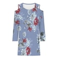 thumbnail image 3 of Robe d'Été pour Femmes Imprimée Manches Longues Col Rabattu, Robe pour Femmes, Robe Manches Longues pour Femmes Robe d'Été, 3 of 5