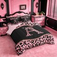 thumbnail image 2 of meiyoeat Pink Leopard Print 7-Piece Twin Bedding Sets For Girls,Chic Cheetah Bow Monogram A Bedding Comforter Set For Kids,pink Reversible, 2 of 6
