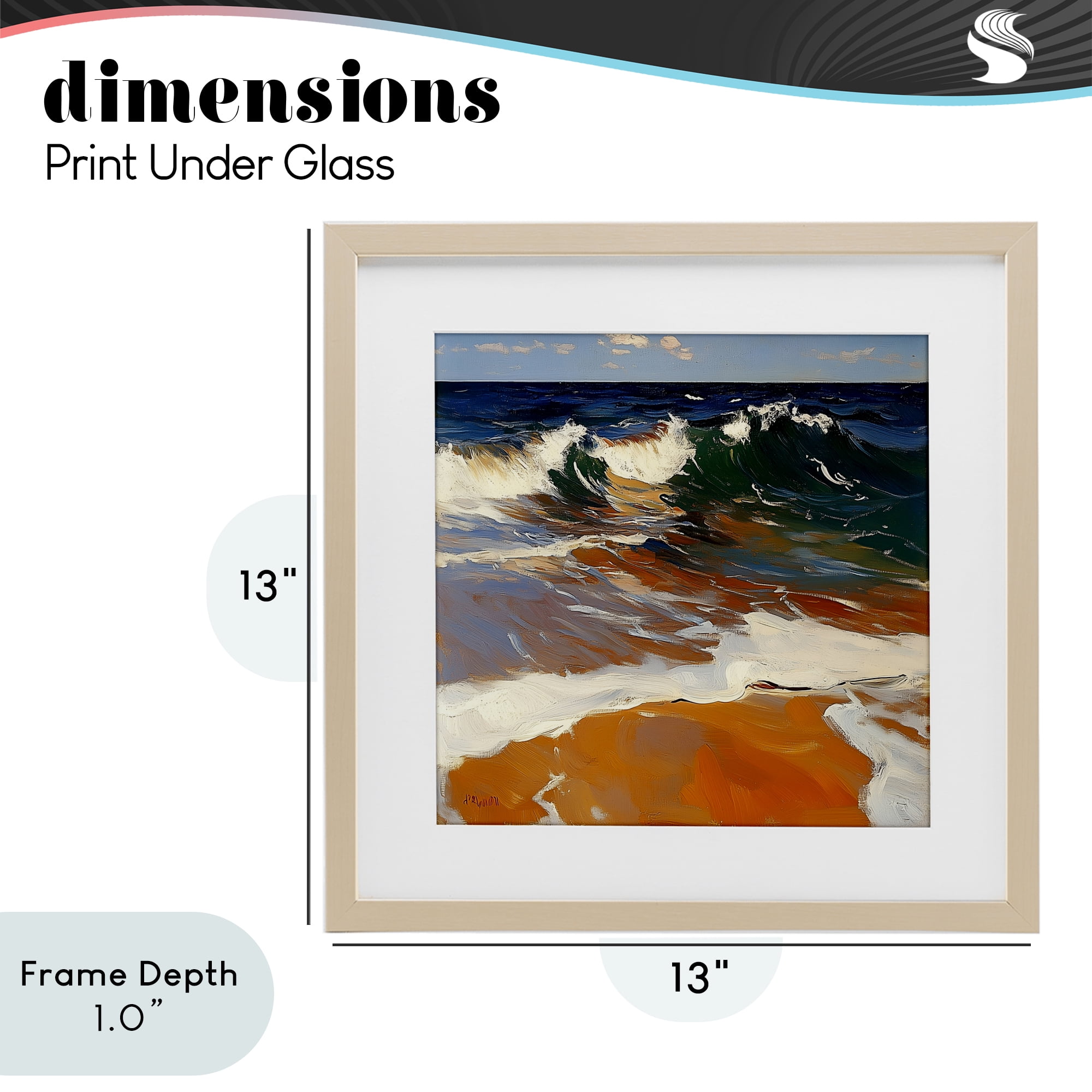 Stupell Industries Glassy Wave Break Birch Framed Print Under Glass, design by Walker Noble