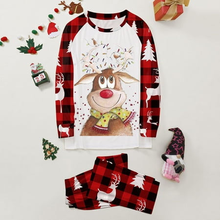 

Christmas Gifts Christmas Pajamas Sets Holidays Family Matching Sleepwear Long Sleeve Adult Polyester Spandex Red S