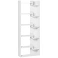 thumbnail image 1 of HOMCOM Bibliothèque en Bois à 6 Tablettes, Dos Fermé, Étagères de Rangement, Présentoir Décoratif, 1 of 10