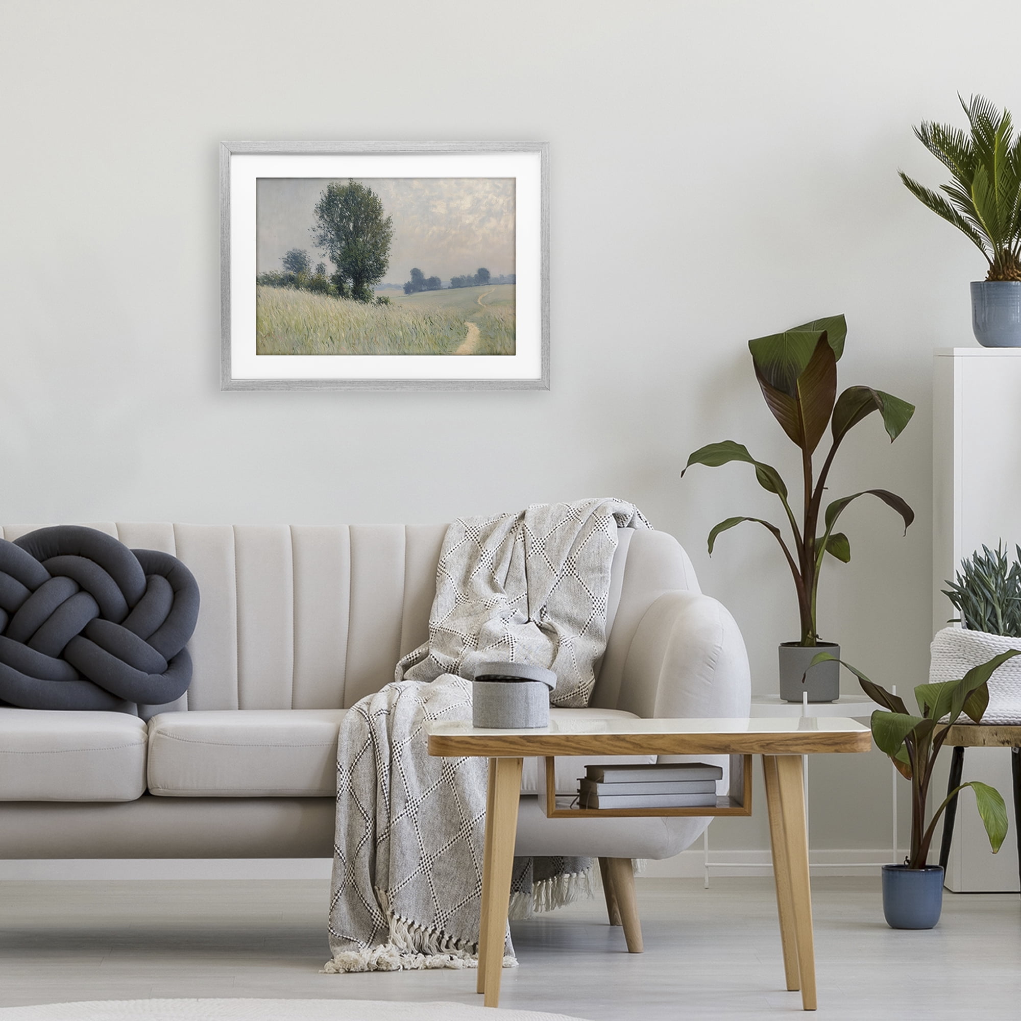 Stupell Industries Tall Grass Path Through Meadow Gray Framed Print Under Glass, design by Petal Prints Design