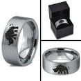 thumbnail image 4 of Tungsten Bulky Rhino Rhinoceros Band Ring 8mm Men Women Comfort Fit Gray Flat Cut Brushed Polished, 4 of 4