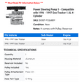 thumbnail image 2 of Power Steering Pump 1 - Compatible with 1996 - 1997 Geo Tracker 1.6L 4-Cylinder, 2 of 2