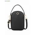 thumbnail image 3 of BadPiggies Small Crossbody Cell Phone Pouch Purse for Women, Waterproof Nylon Mini Messenger Shoulder Bag Adjustable Straps Wristlet Wallet Bag Coin Purse for Most Cellphones （Black）, 3 of 10