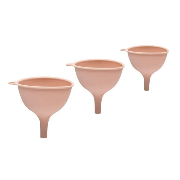 HONITANO 3Pcs Assorted Color Funnels for Kitchen Use Food Grade Silicone