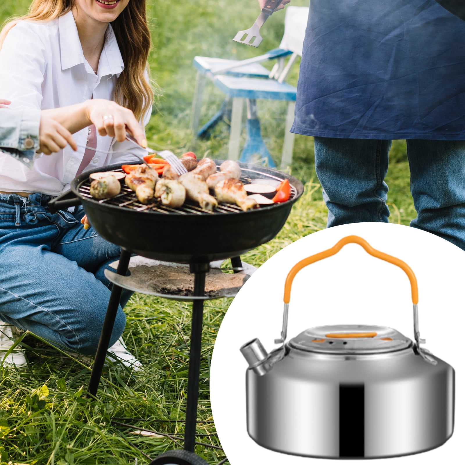 Amagogo Lightweight Camping Kettle, Water Boiler, Kitchenware Stainless  Steel Tea Kettle Compact Tea Pot for Campfire Picnic Fishing  Mountaineering, Siiver - Yahoo Shopping