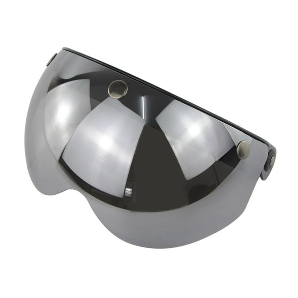 Lente de visera abatible hacia abajo para cascos de motocicleta broches, instalación simple, compacta y ligera Plata