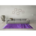 thumbnail image 3 of Ahgly Company Indoor Square Solid Purple Modern Area Rugs, 4' Square, 3 of 4