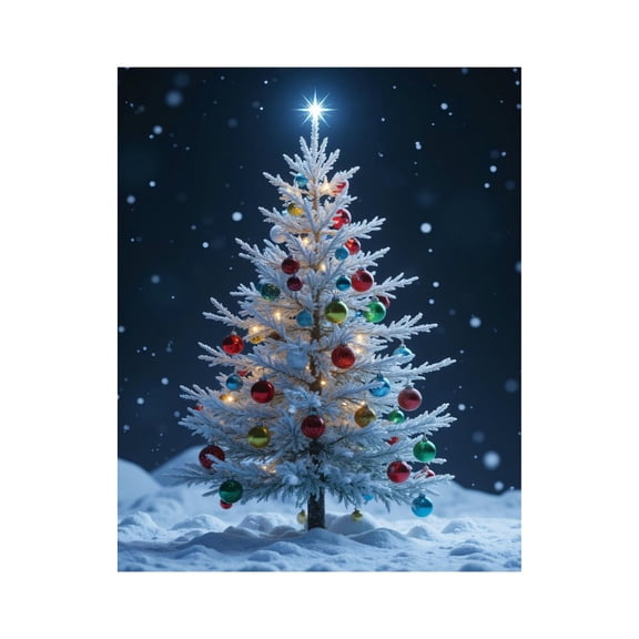 Paint by Numbers Kit for Adults, Snowy Christmas Tree Night Scene Paint by Numbers, Easy Paint by Numbers Kit for Adults Beginner, DIY Adult Paint by Number Kits on Canvas, Home Decor