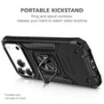 thumbnail image 5 of Hotpom for iPhone 17 Pro Max Case Dual Layer Rugged Shockproof Protection with 360° Rotating Stand and Car Mount Capability, Mobile Security Travel Accessory, Black, 5 of 7