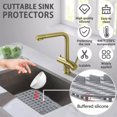 thumbnail image 2 of CNKOO Silicone Sink Mat 28×14 Inch Kitchen Sink Mat Heat-Resistant Hollowed Sink Liner Mat with Non-Slip Raised Feet DIY Cuttable Sink Drainer Mat Dishwasher Safe Sink Protector Mat for, 2 of 10