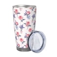 thumbnail image 2 of Haiem Lavender Flowers Printed 20oz Straight Skinny Car Cups With Insulated Cup Sleeve Portable Handle, Sports Travel Coffee Mug, Stainless Steel, Insulated-Straw Three-piece Set, 2 of 8