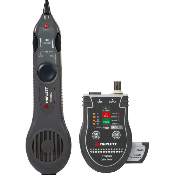 Triplett CTX200PA Network Cable RJ45/Coax Tester with Inductive Probe - Performs Complete TIA568 Test CA3