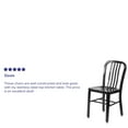 thumbnail image 5 of Merrick Lane 18 Inch Black Galvanized Steel Indoor/Outdoor Dining Chair with Slatted Back and Powder Coated Finish, 5 of 13