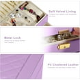 thumbnail image 4 of 2-Layer  Box for Women Girls,  Organizers and Storage with Removable  Tray,  Quilted Top Lockable  Holder  Idea Light Purple, 4 of 6