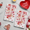 thumbnail image 2 of Red Love Heart Petals Valentine''s Day Kitchen Towels Dish Towels, 18x26 Inch Wedding Farmhouse Decoration Hand Towels Set of 2, 2 of 6
